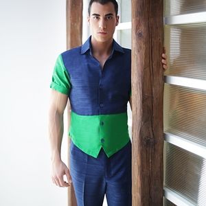 Blue and green Designer shirt